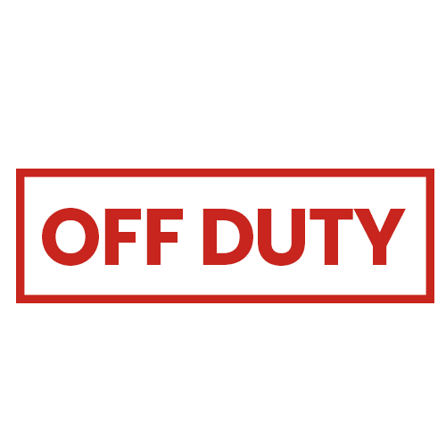 Off Duty Metal Decal Sign